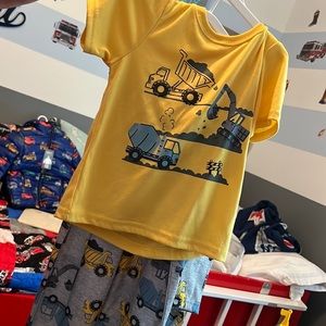 three-piece long pants pajamas with extra shirt